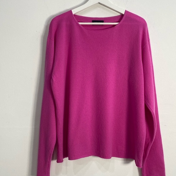 Eskandar Luxury Cashmere Sweater Pullover Lightweight One Size Barbiecore - Picture 1 of 9